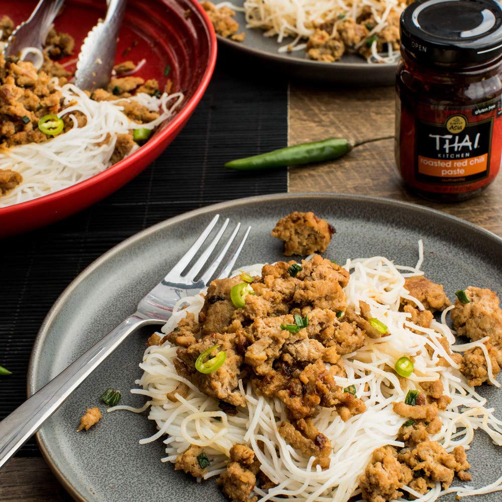 Thai Kitchen red chili paste curry base for creamy Thai curries.