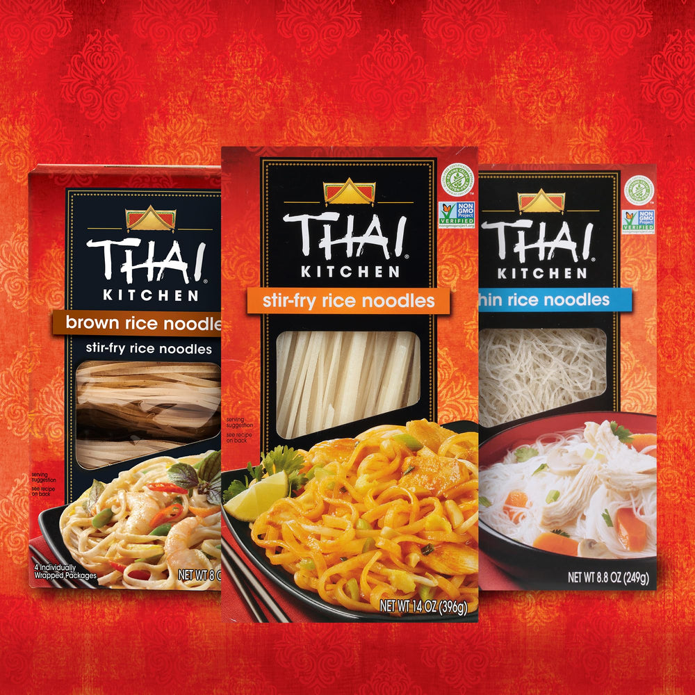 Thai Kitchen Thin Rice Noodles vegan-friendly and gluten-free option.