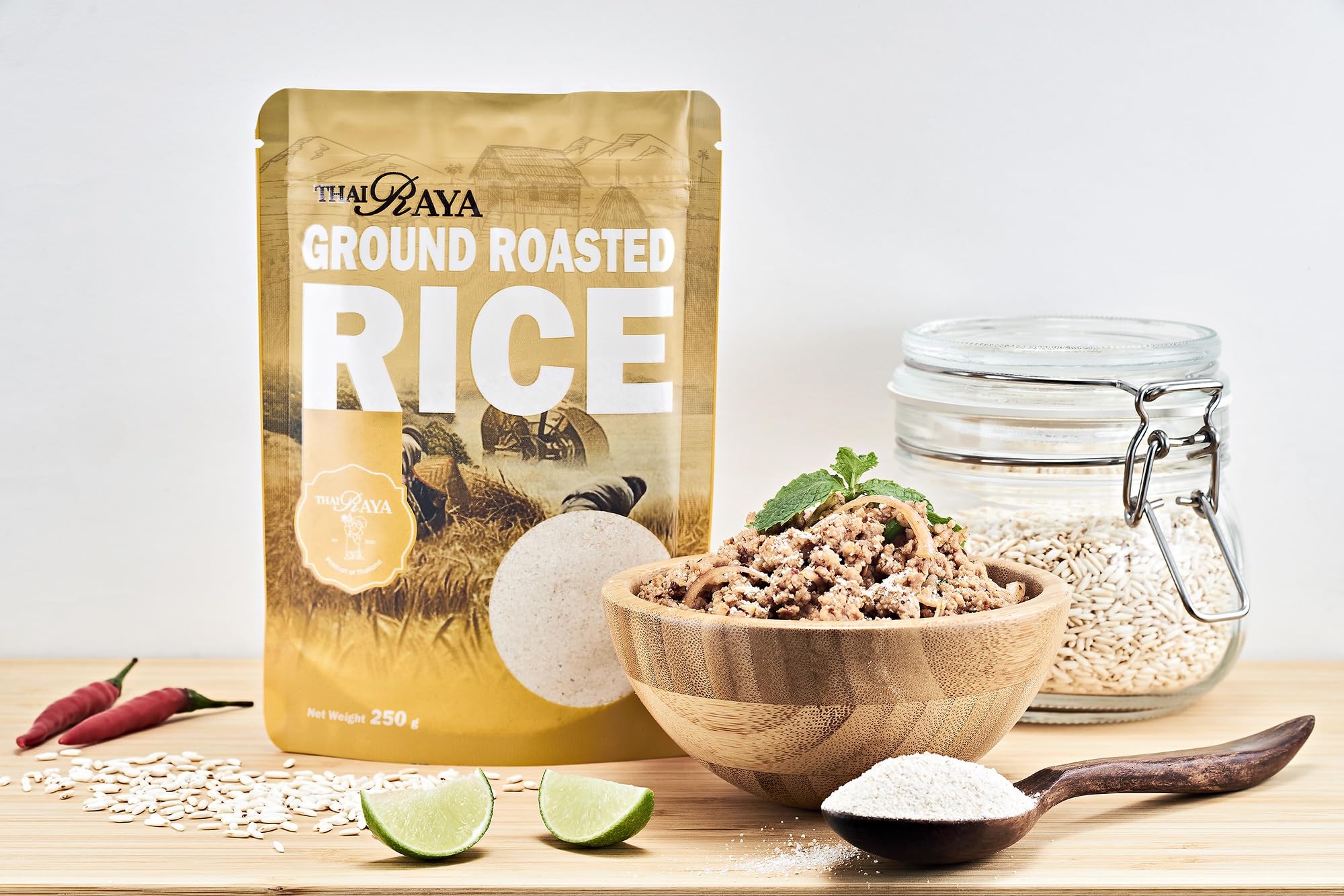 ThaiRaya ground roasted rice as curry or soup base adds aroma.