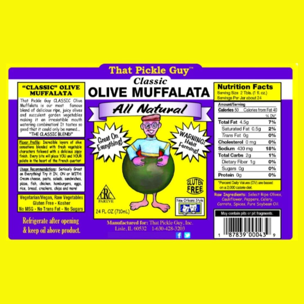 That Pickle Guy new orleans style olive muffalata jar closeup highlights ingredients