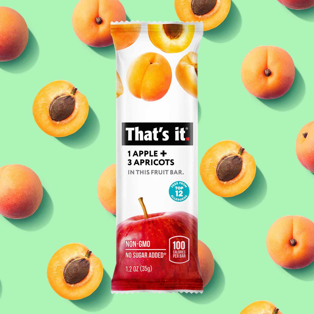 That's it Apple + Apricot bar nut-free — gluten-free and safe for sensitive diets.