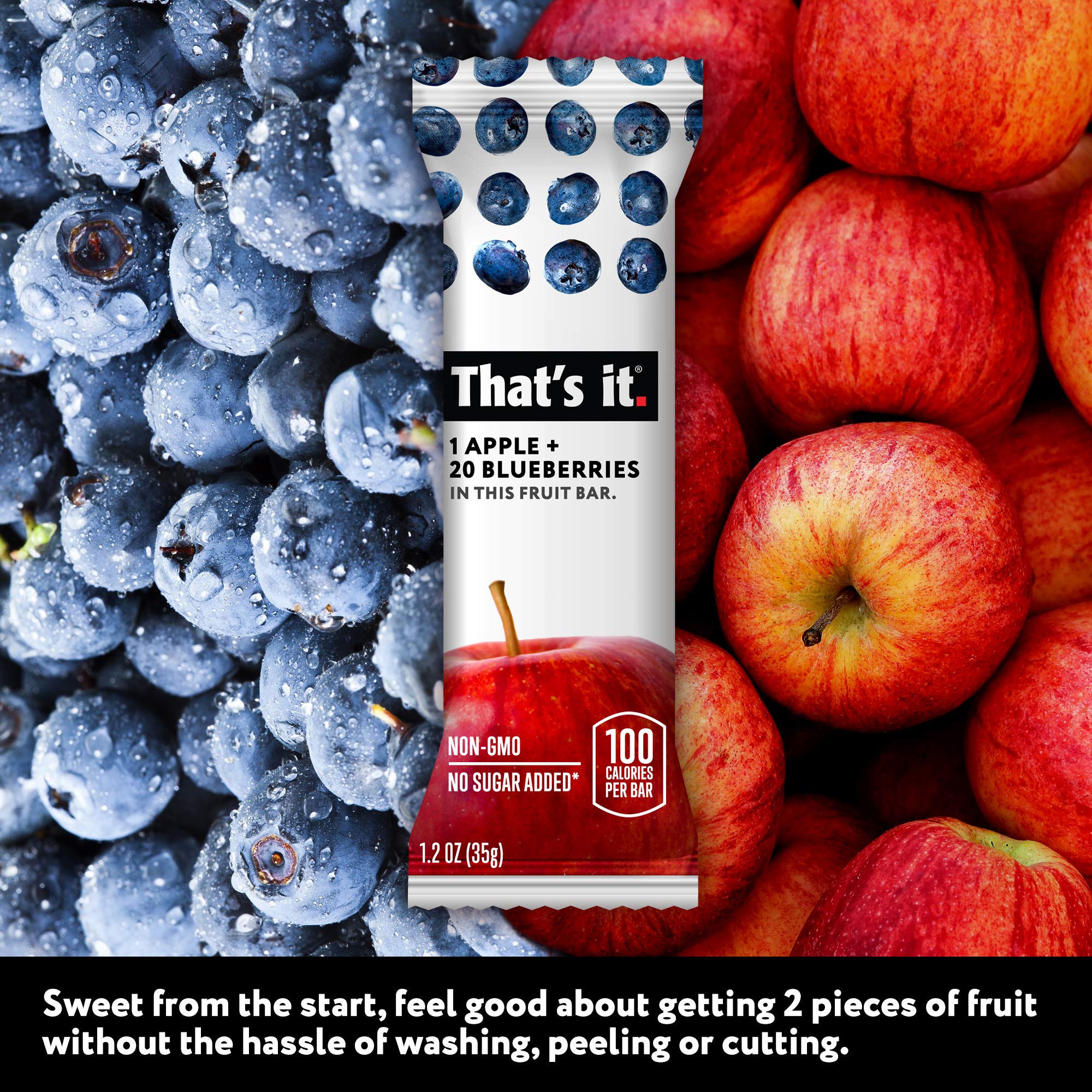 That's It Apple-Blueberry Bar outdoors on a camping trip for energy.