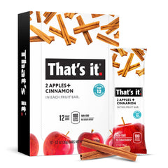 That's it Apple Cinnamon bar pack highlights two real fruit servings for convenient on-the-go snacking.