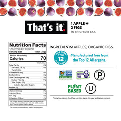 That's it Apple Fig Bar ingredients showcase two real fruit servings per bar.
