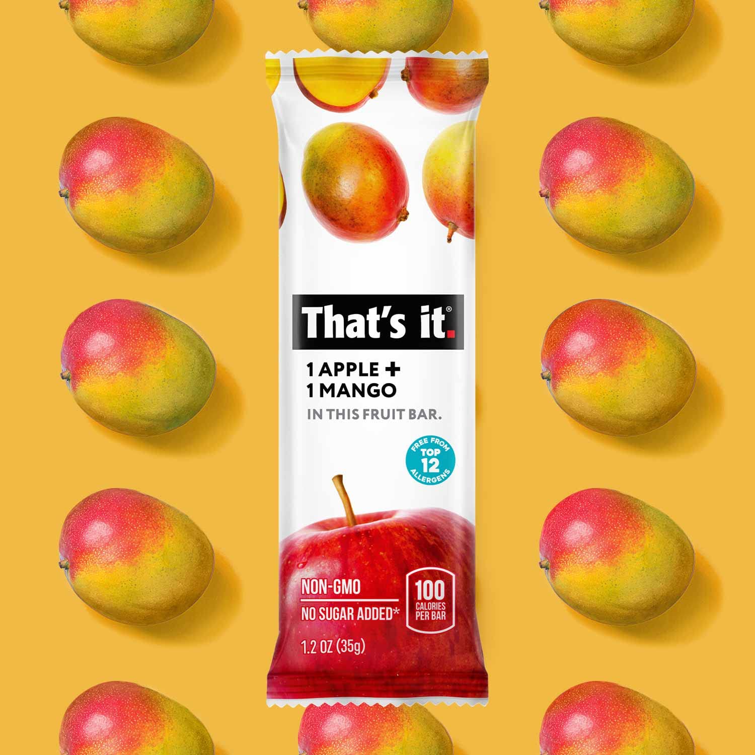 That's it Apple Mango bar shows nut-free, allergy-friendly option for snacking.
