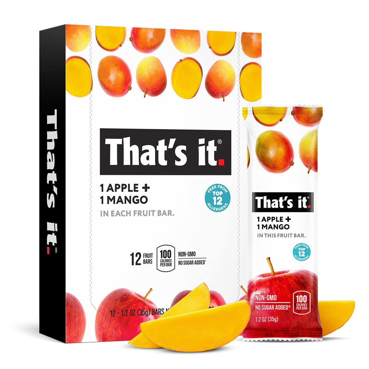 That's it Apple Mango bar pack highlights real fruit goodness for on-the-go snacking.