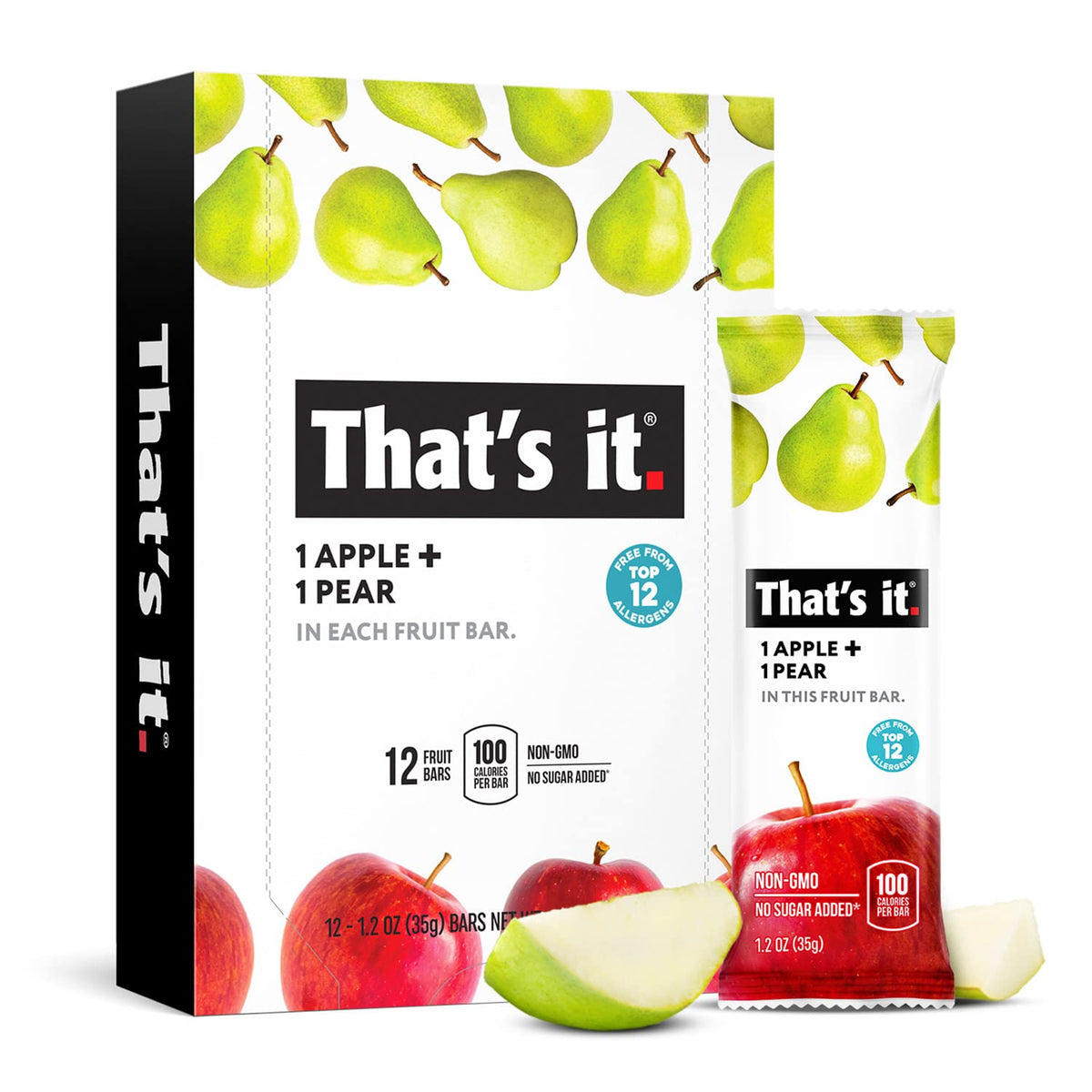 That's it Apple + Pear bar packaging, a simple on-the-go snack option.