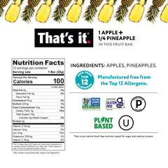 That's it Apple Pineapple real fruit bar highlights simple, clean ingredients