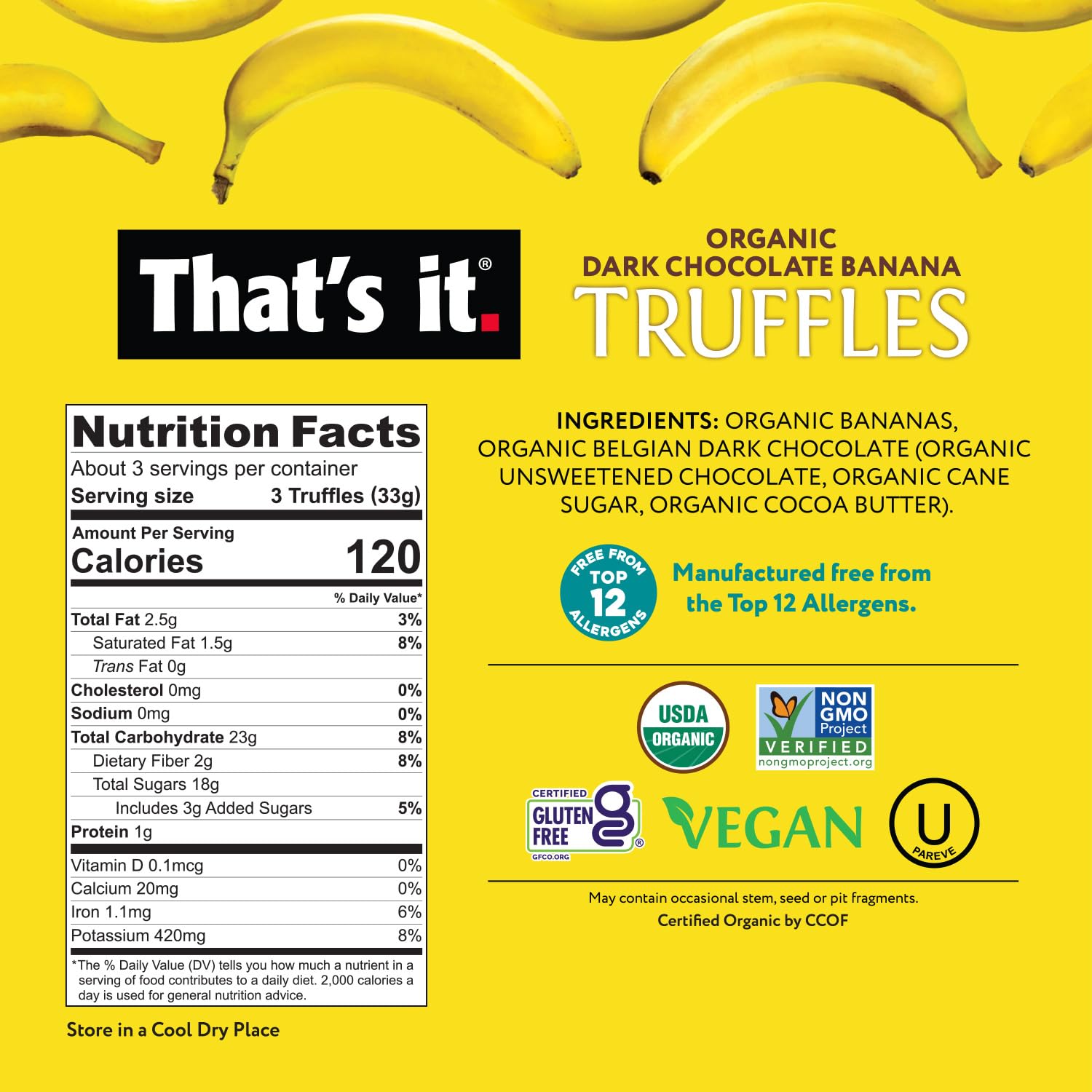 That’s it Organic Dark Chocolate Banana Truffles close-up—creamy texture and fruit notes.