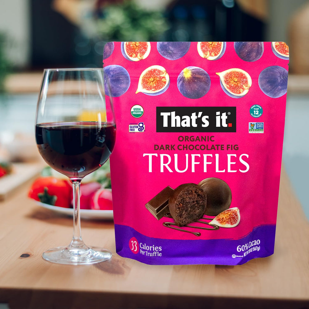 That's It fig truffles 20oz bag, generous share of gluten-free, vegan treats.