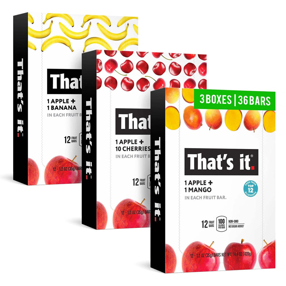 That's it fruit bar banana 12-pack, convenient real fruit snack on the go.
