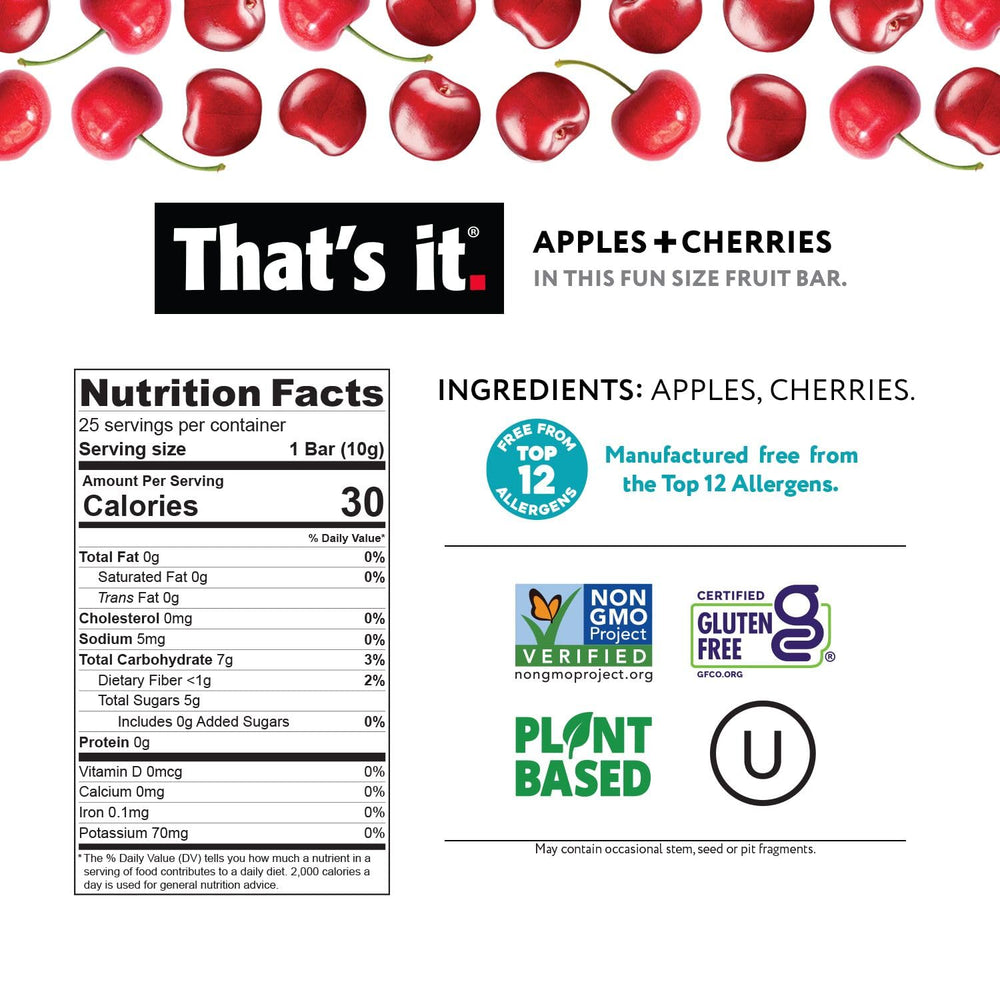 That's it Cherry-Cinnamon bar close-up highlighting chewy fruit flavor.
