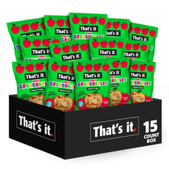 That's it Fruit Crunchables apple crisp pack shown as a convenient lunchbox snack with 40 calories per pouch