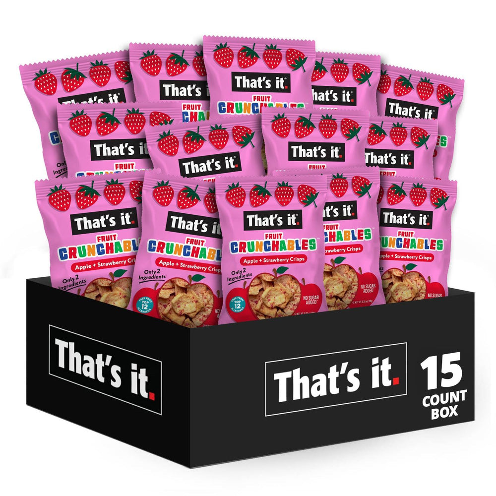 That's it Fruit Crunchables Apple Strawberry Crisp pouch—15-pack for convenient on-the-go snacking