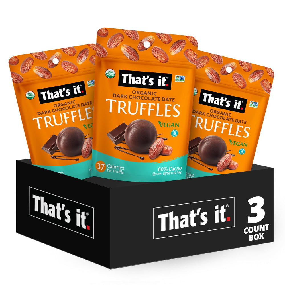 That's it Organic Dark Chocolate Date Truffles box, ideal gift packaging and vegan treat.