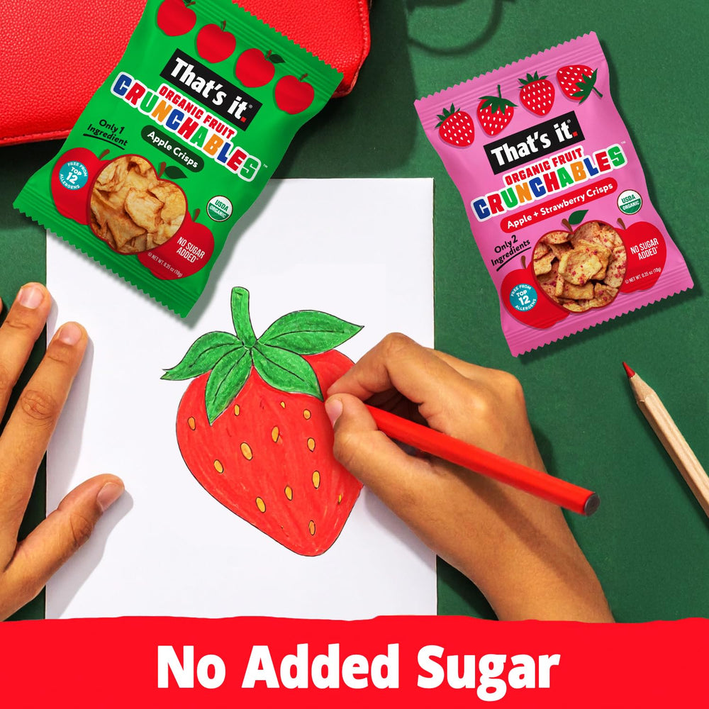That's it Apple Strawberry Crunchables pouch for convenient snacking