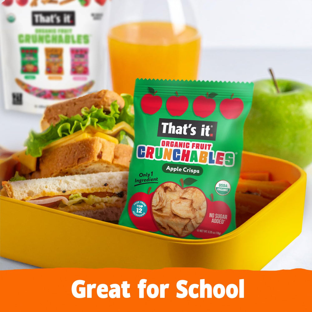 That's it Crunchables stay shelf-stable for school and travel snacks