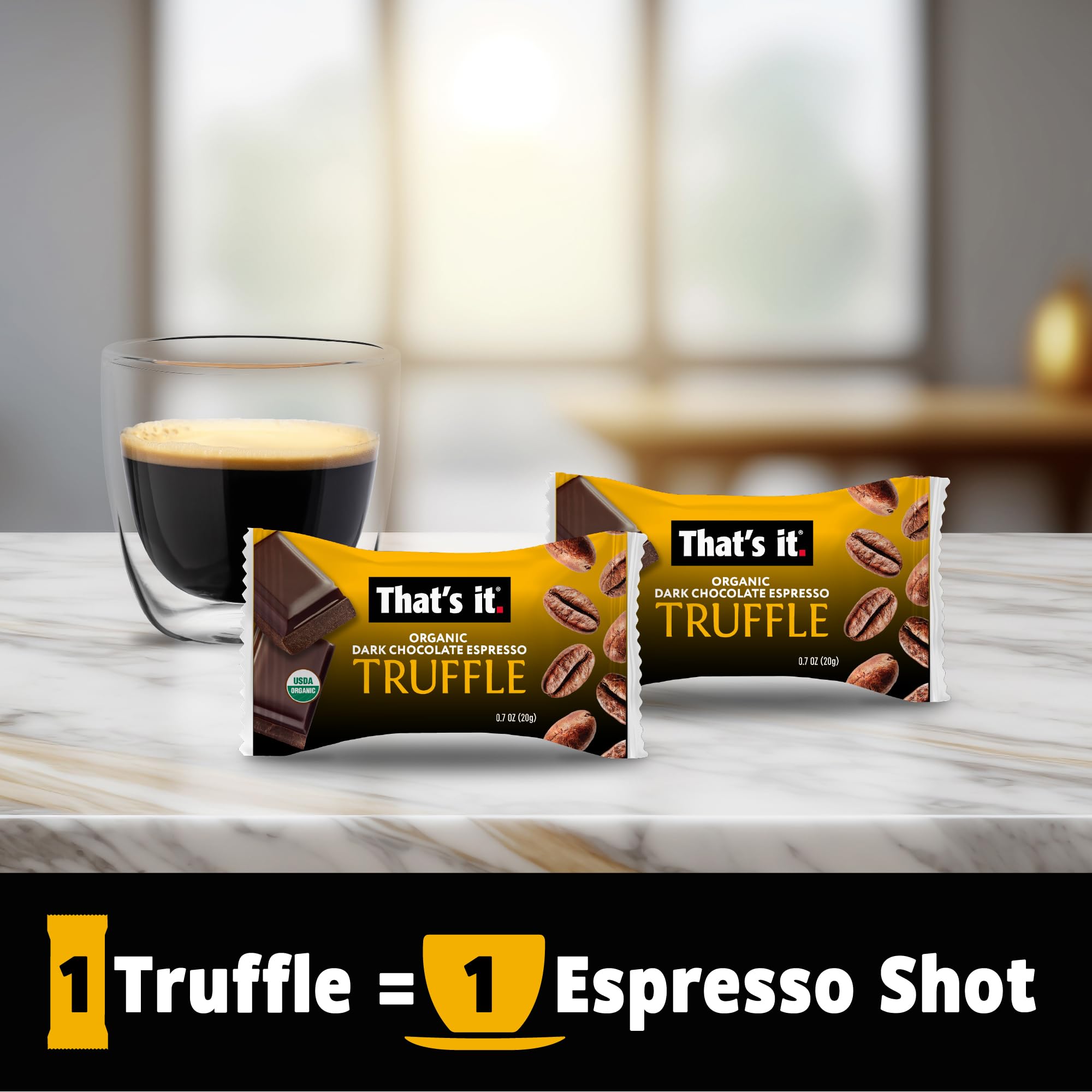 That's it Truffles with vegan gluten-free label emphasize allergy-friendly indulgence.