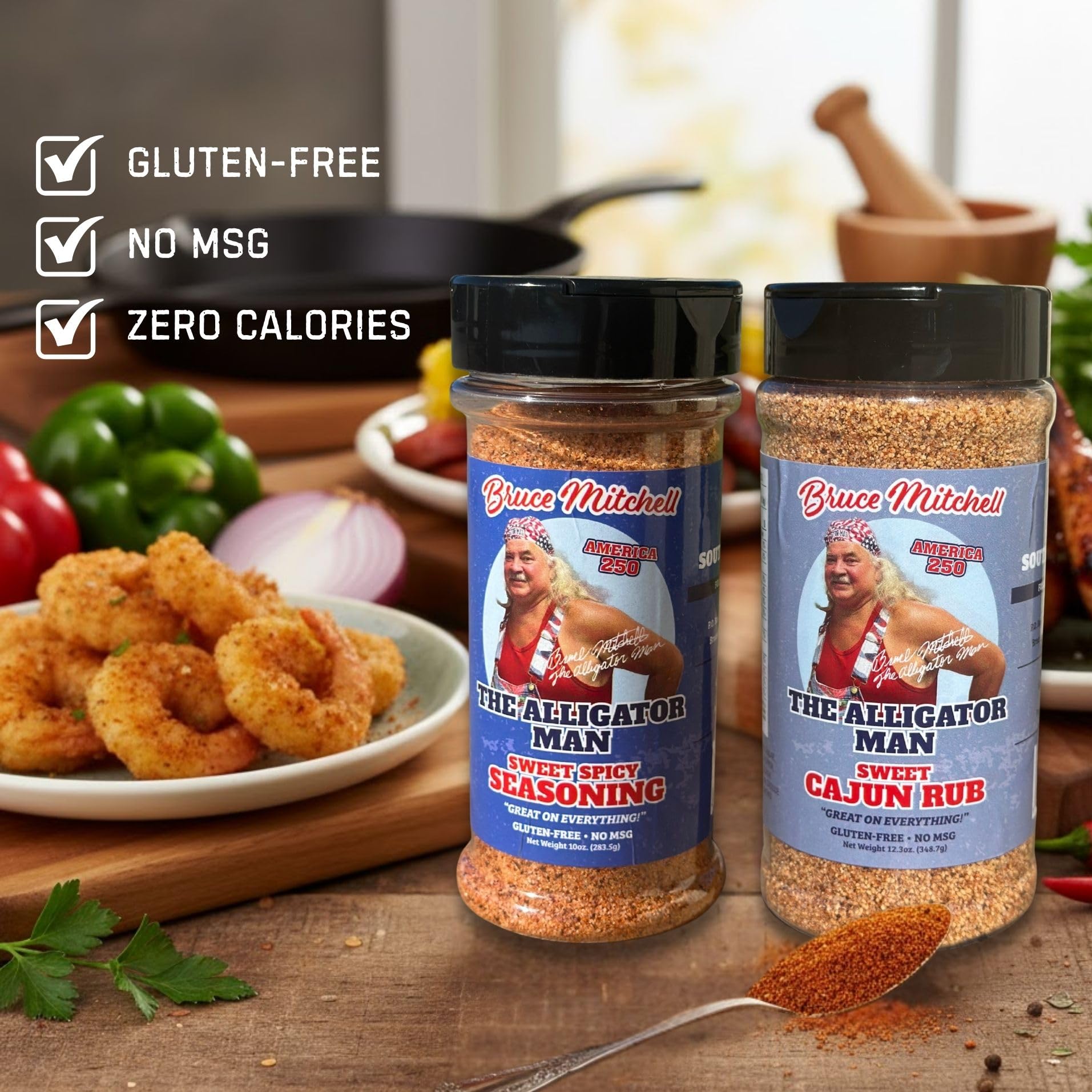 The Alligator Man XL pack front view showcases generous seasoning containers.