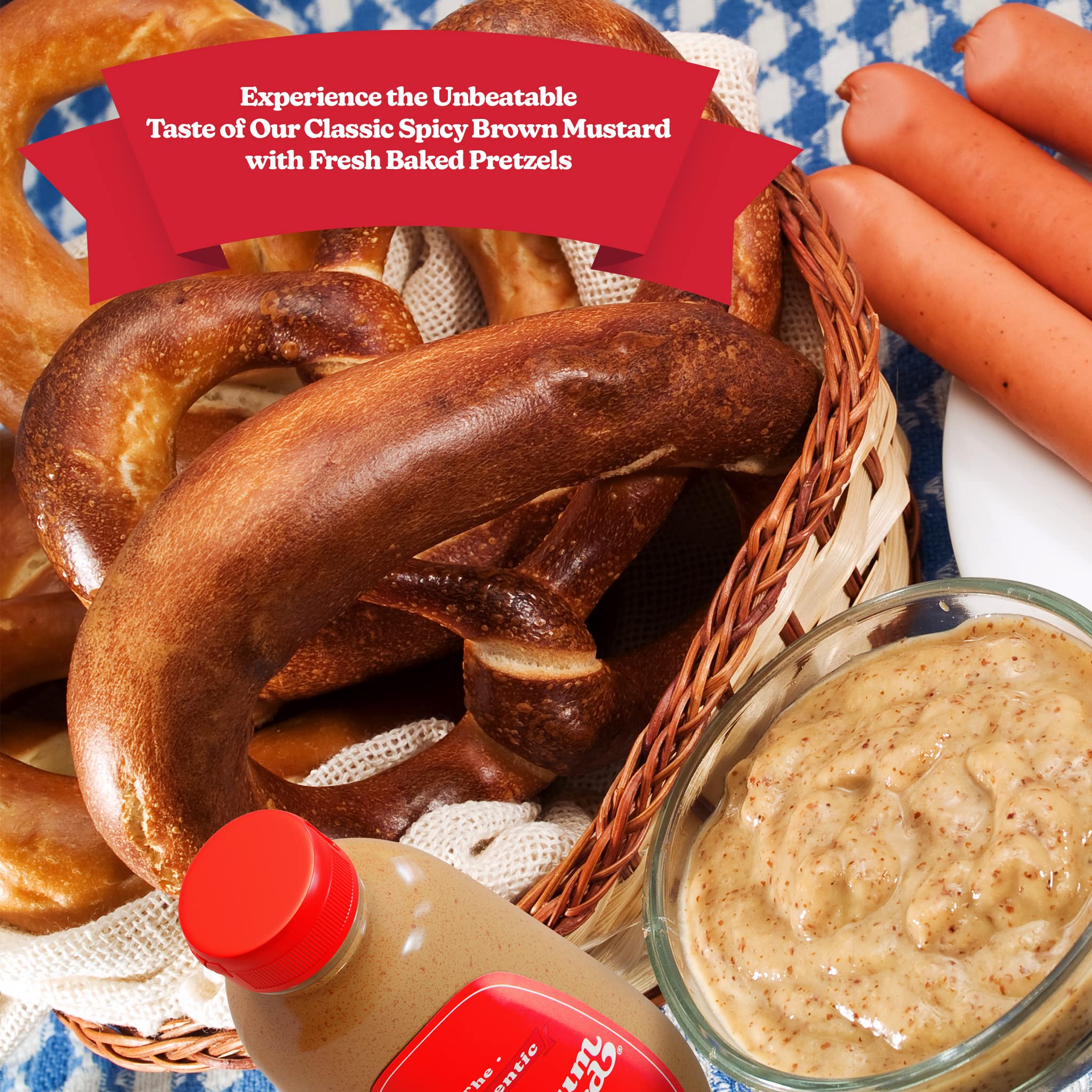 The Authentic Stadium Mustard 2-pack display for party-ready condiments.