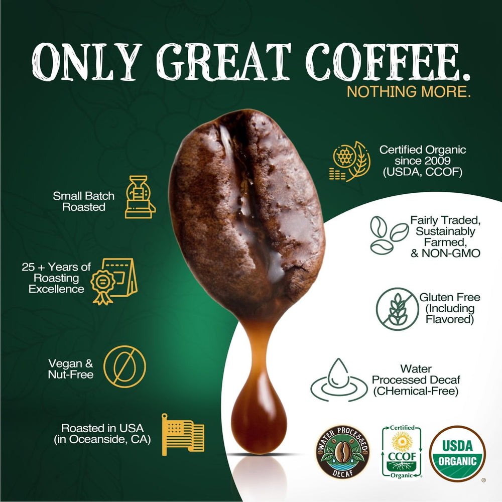 The Bean sustainable farming graphic reflects soil health and biodiversity in production.