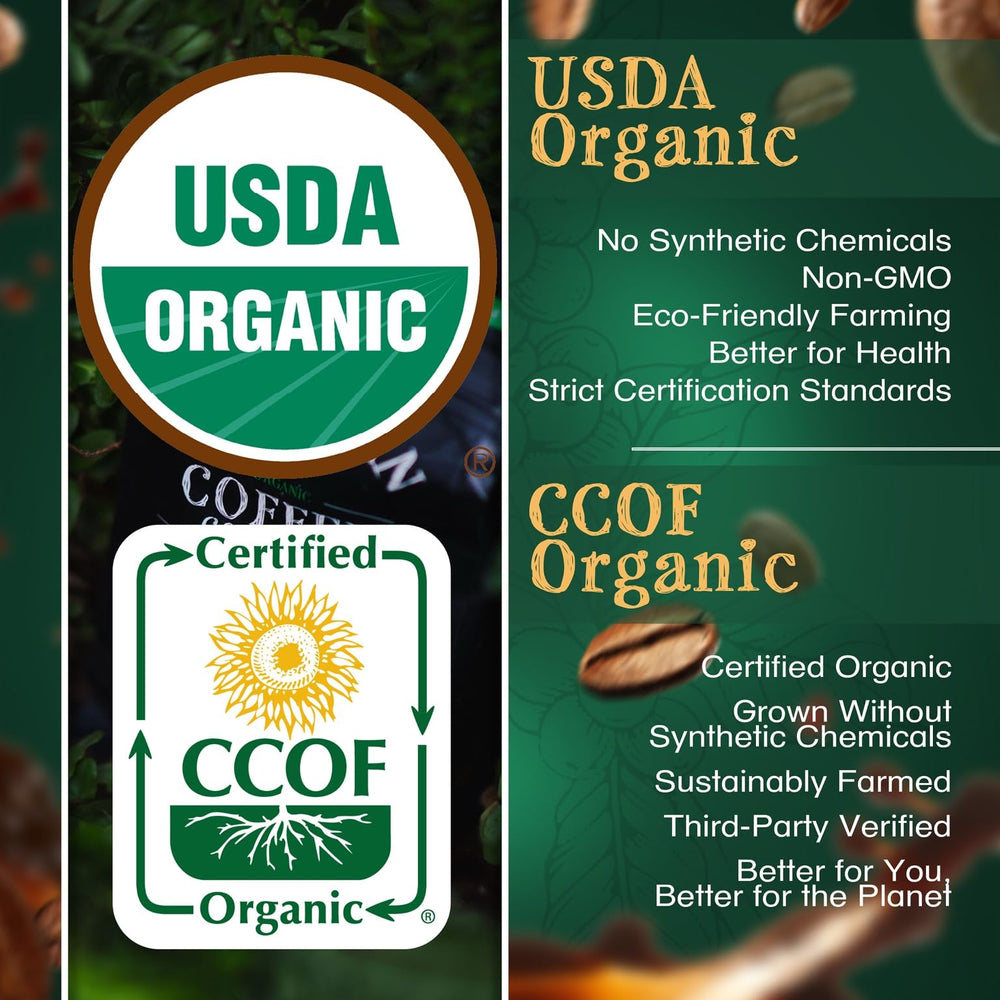 Back-label detail on The Bean Aloha Bean 16-ounce bag shows roast and origin info.