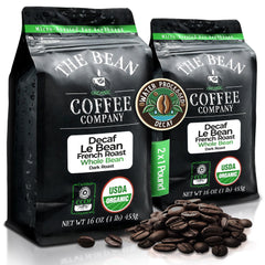 Le Bean Dark French Roast pack two 16oz bags for home brewing by The Bean Coffee Company