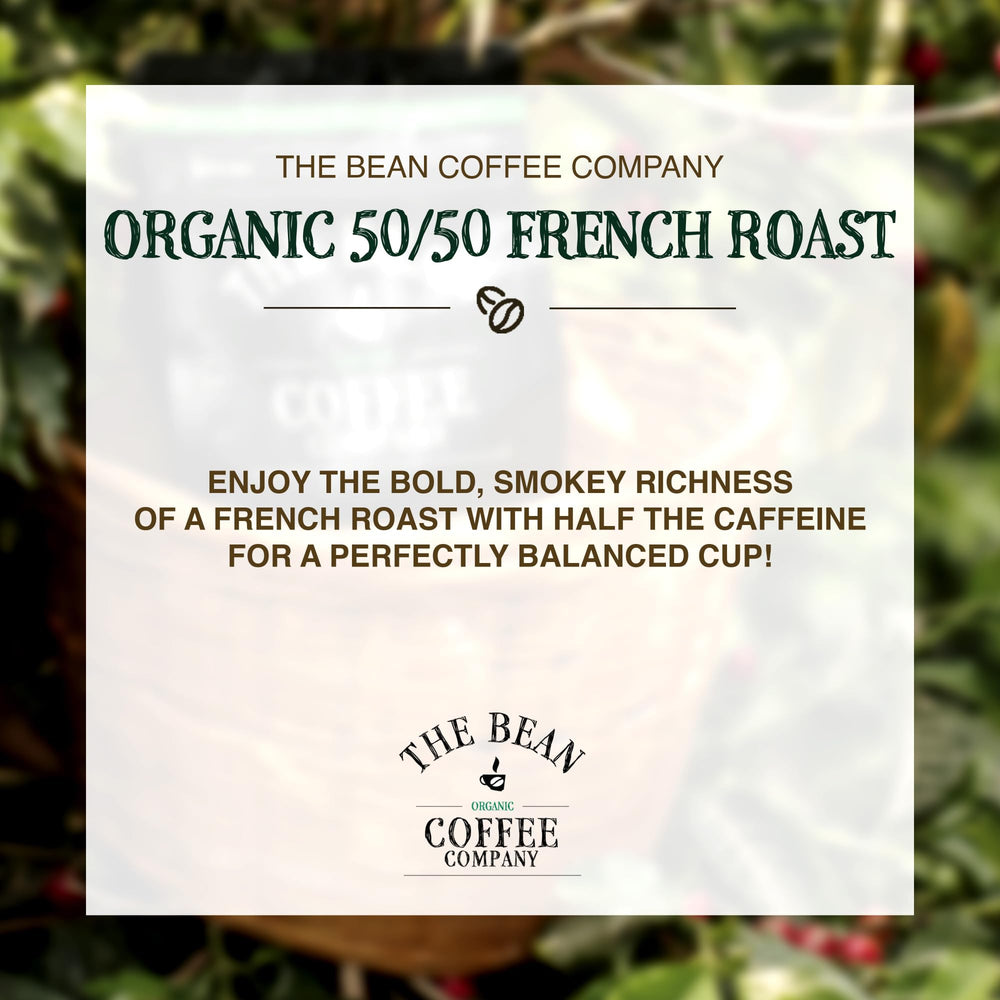 The Bean Coffee Company organic-certification image emphasizes certified organic beans.