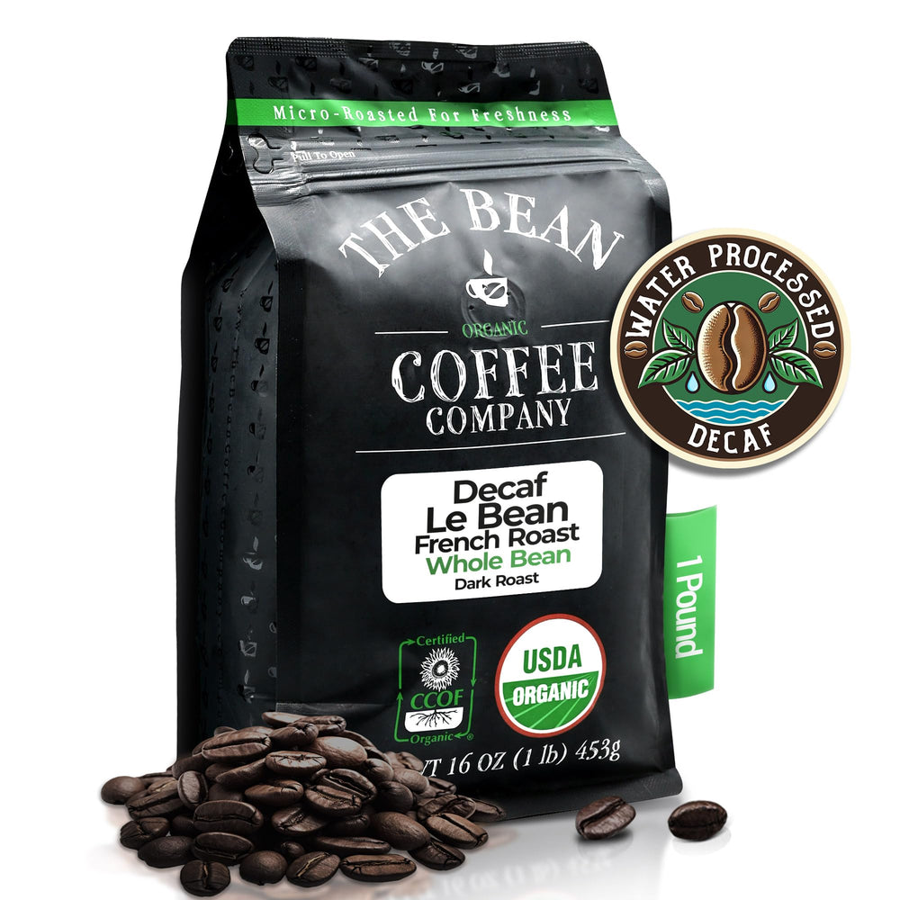 The Bean Le Bean dark French Roast whole beans with bold aroma for mornings.