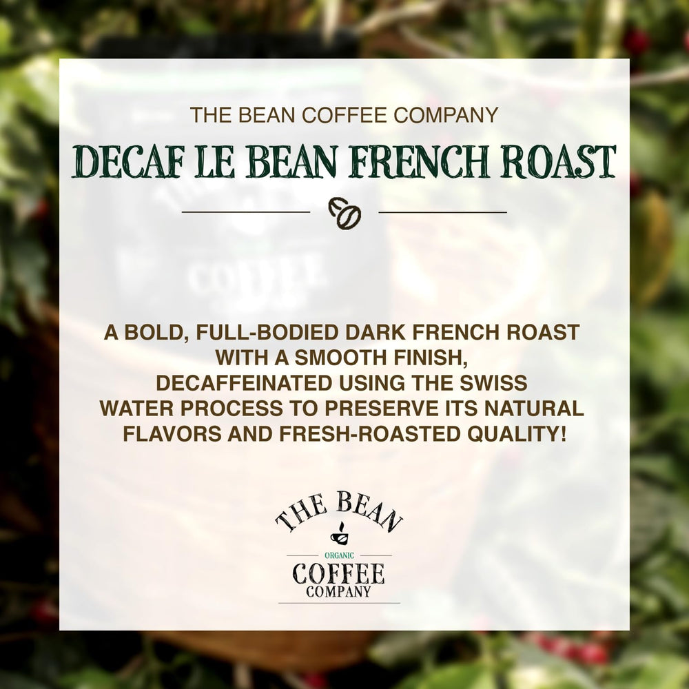 The Bean Le Bean dark roast bag front view, 16-ounce bag ready for daily brewing.
