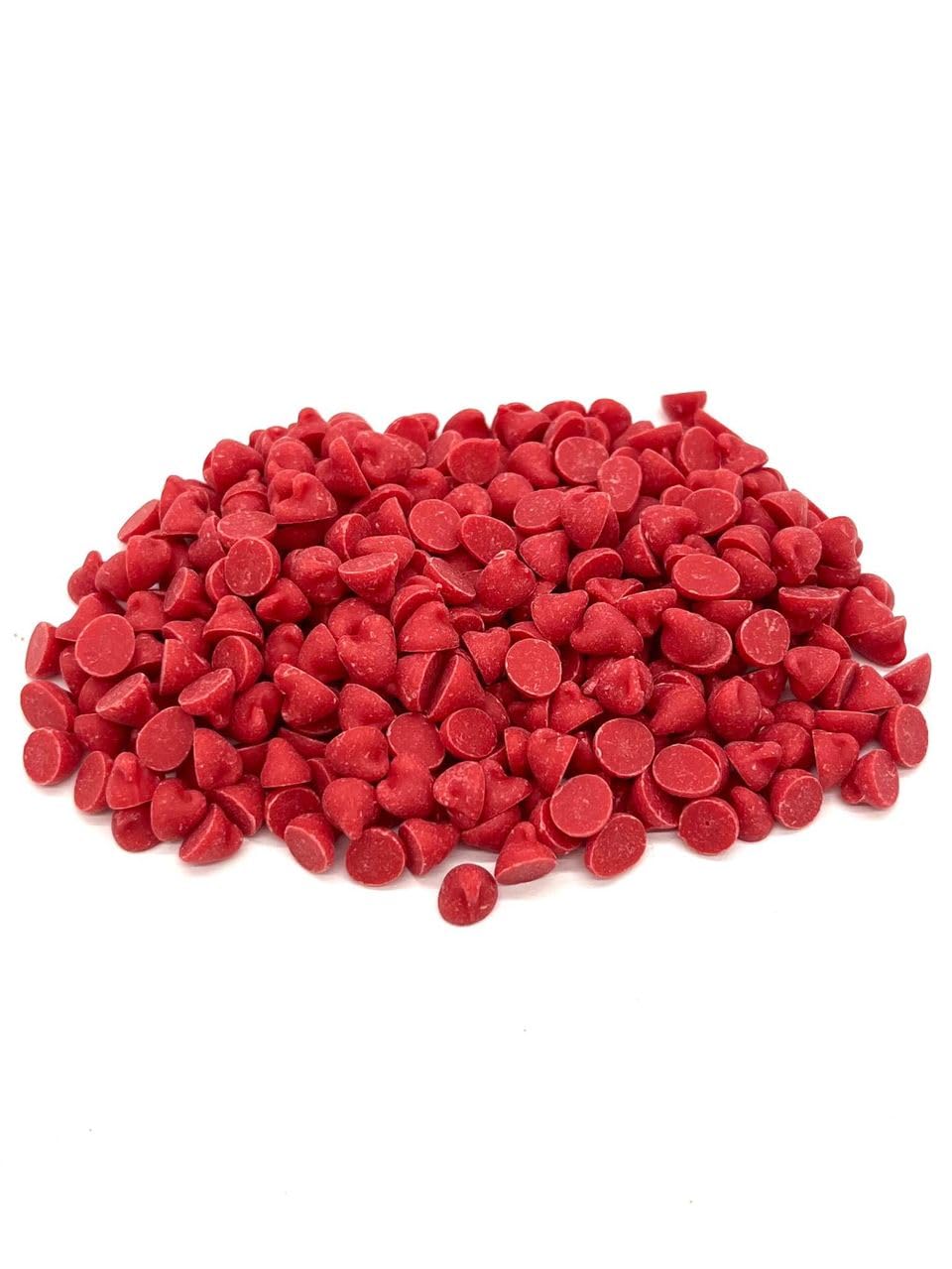 The Bulk-Priced Food Shoppe cherry baking chips closeup showing texture ideal for melting into coatings.