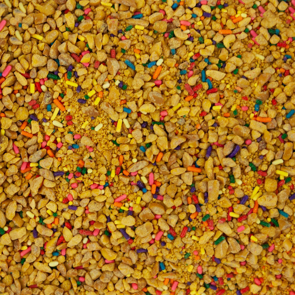 The Bulk-Priced Food Shoppe Peanut Brittle Crunch Coat topping on ice cream.