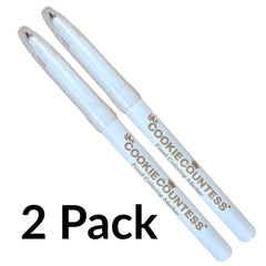 The Cookie Countess beige fine tip marker on royal icing provides visible guidelines.