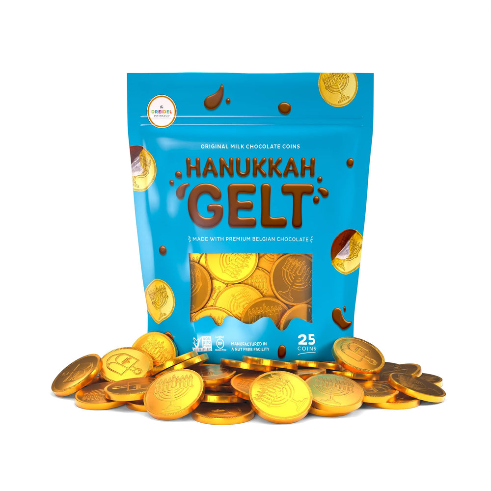 Nut-free facility label indicating safe production of The Dreidel Company gelt.
