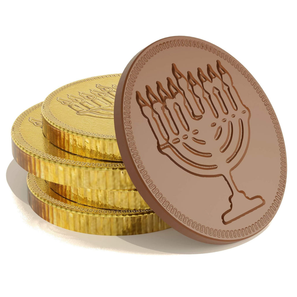 Office celebration table with The Dreidel Company gelt coins for treats.