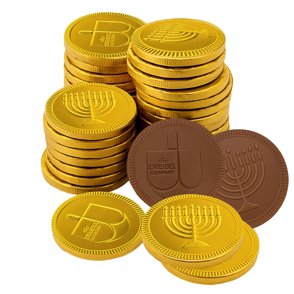 The Dreidel Company party favor coins pack for sharing at gatherings.