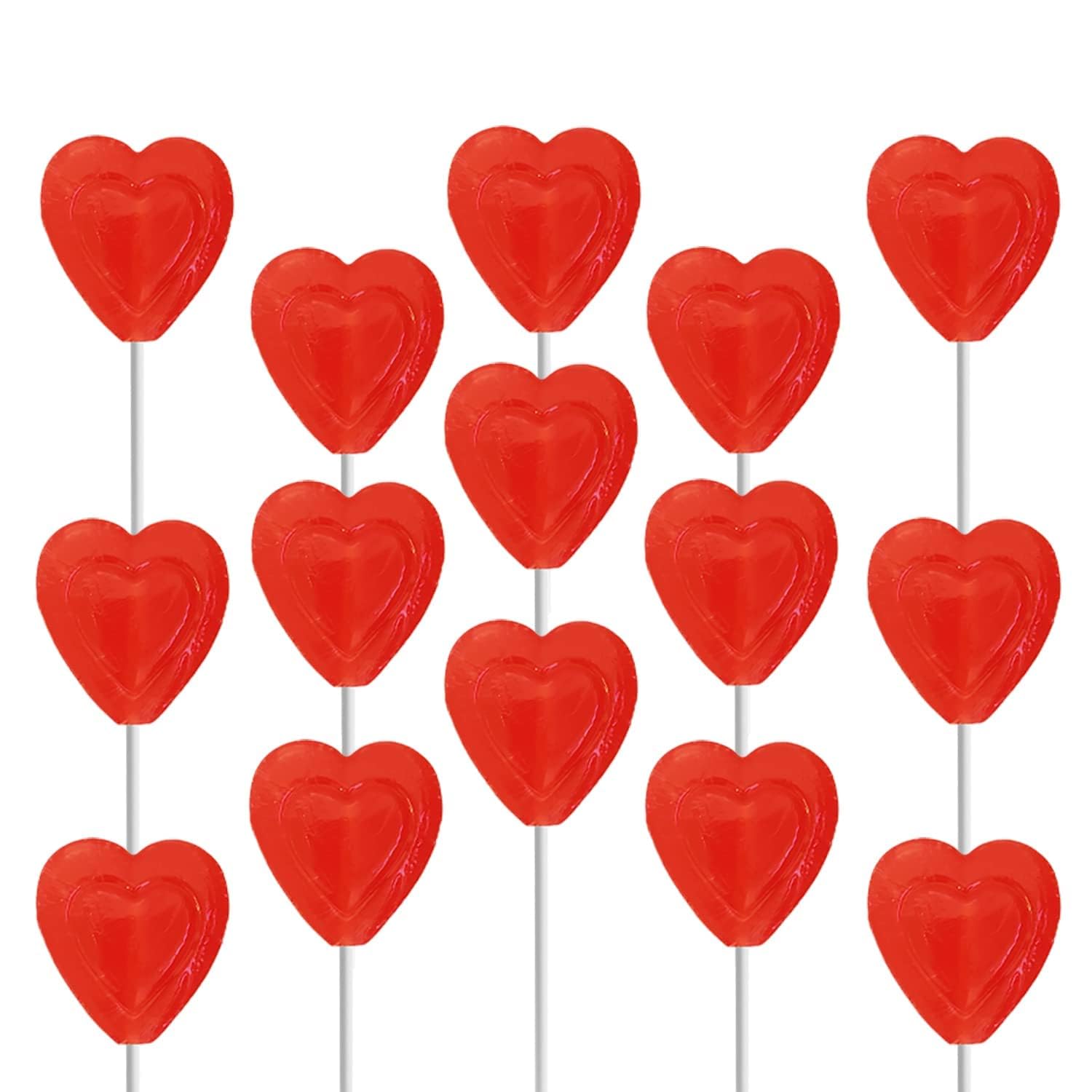 The Dreidel Company red double heart cherry lollipop front view, ideal Valentine gift
