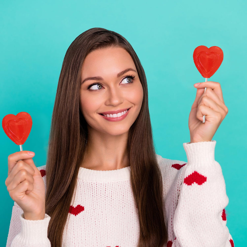 The Dreidel Company double heart lollipops pack shot for celebrations and gifting