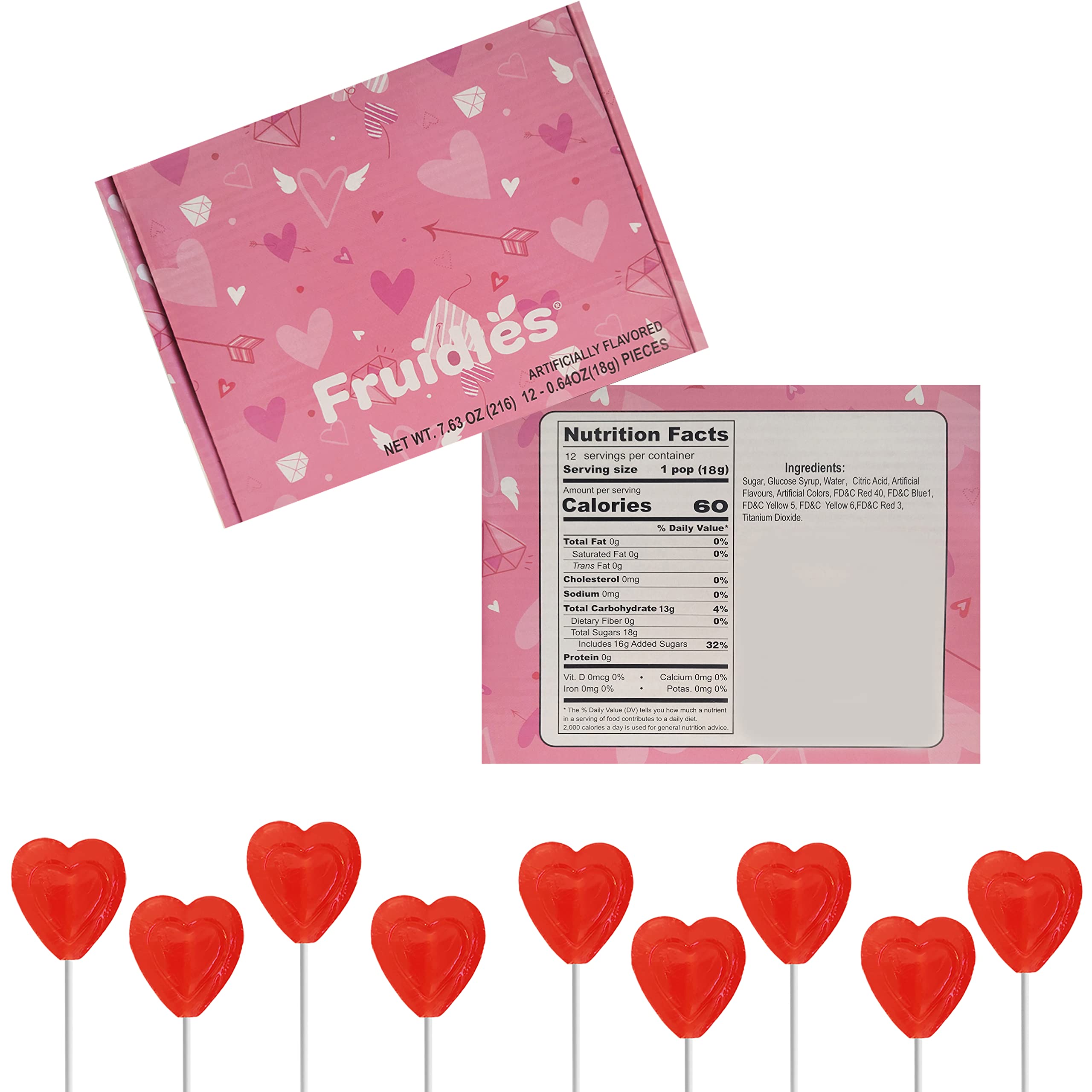 The Dreidel Company red double-heart cherry lollipops for classroom treats and party favors.