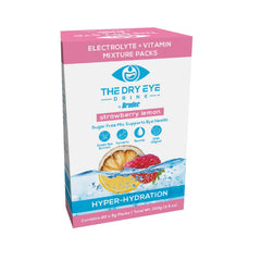 The Dry Eye Drink glass of water with flavorful mix for fast hydration