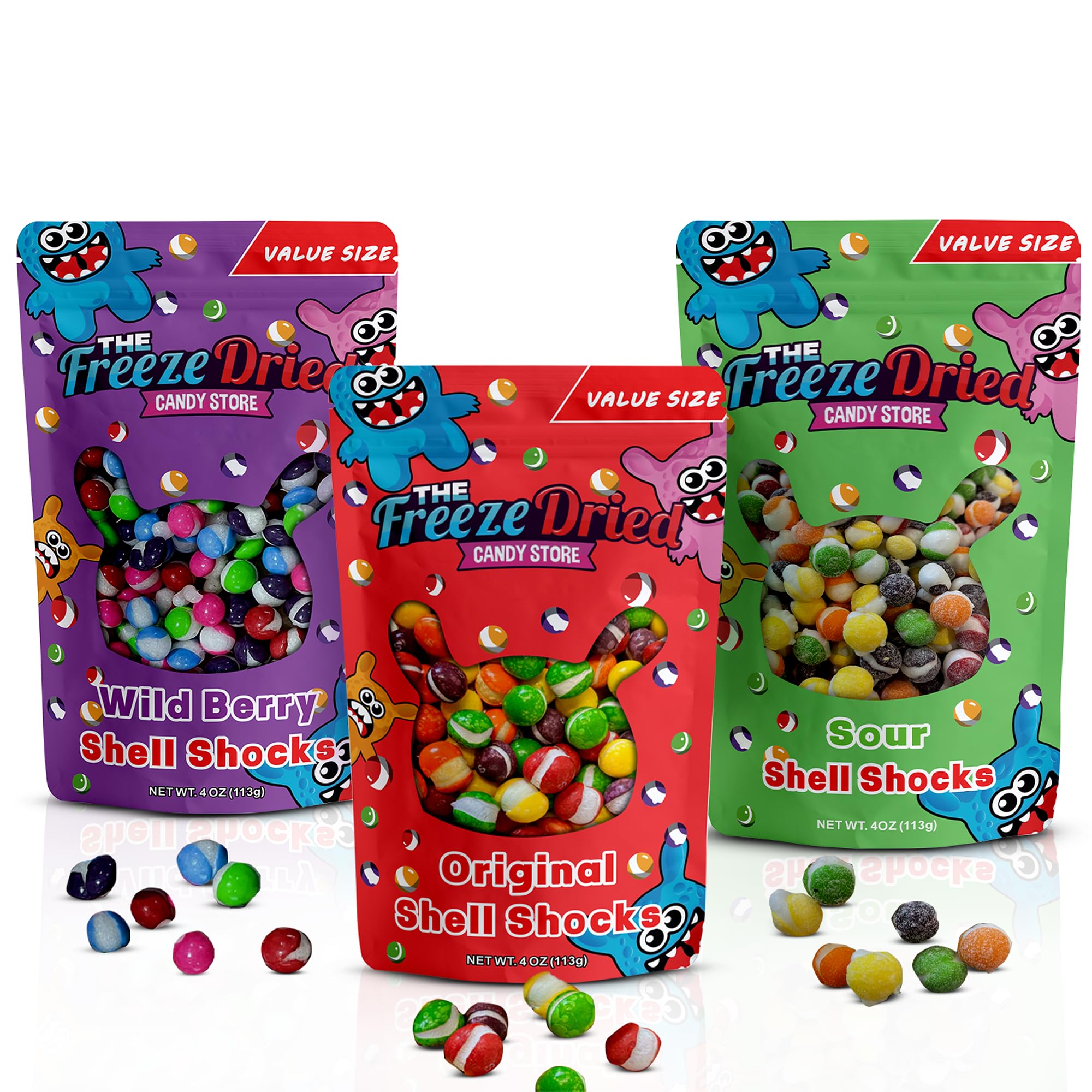 The Freeze Dried Candy Store Original Shell Shock 4oz—bold crunch for on-the-go snacking.