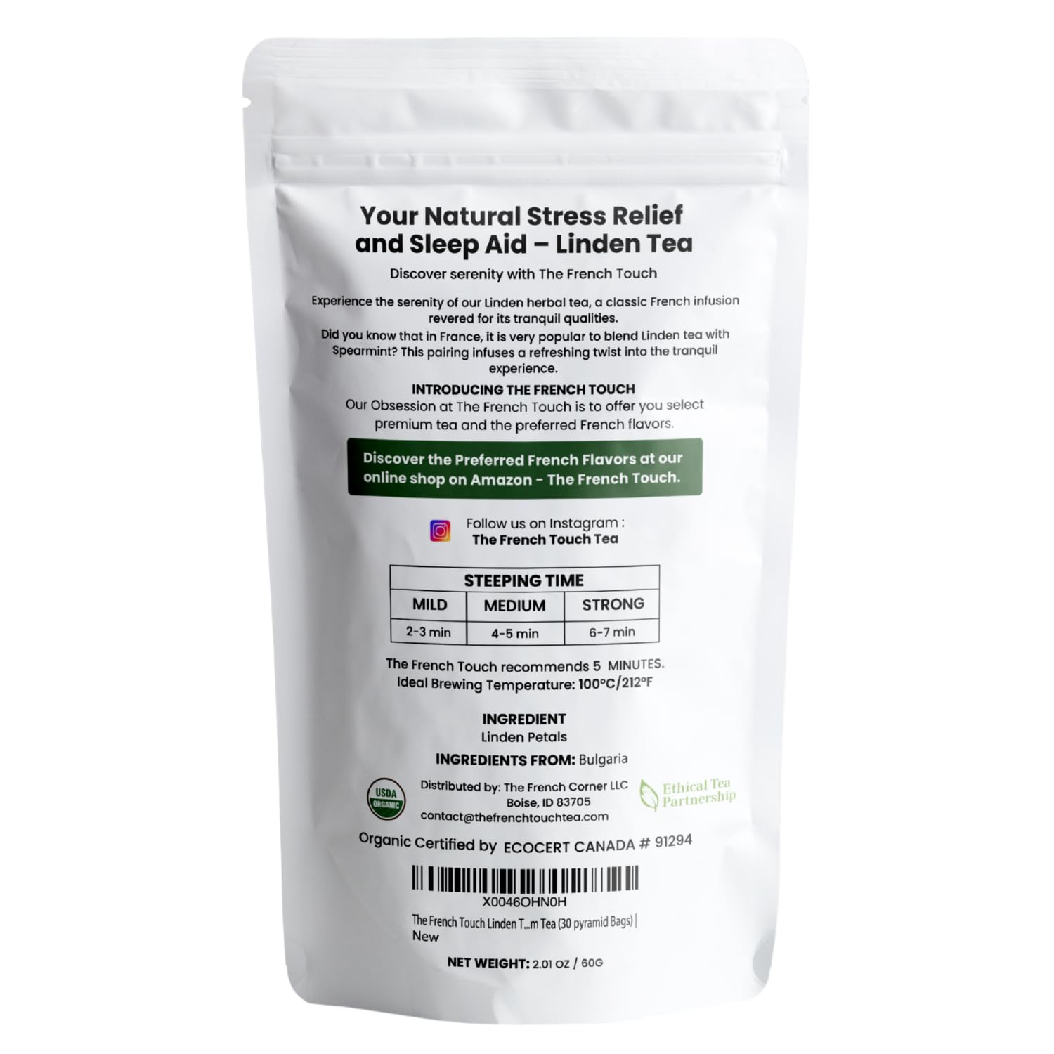 The French Touch USDA Organic label signals trusted quality.