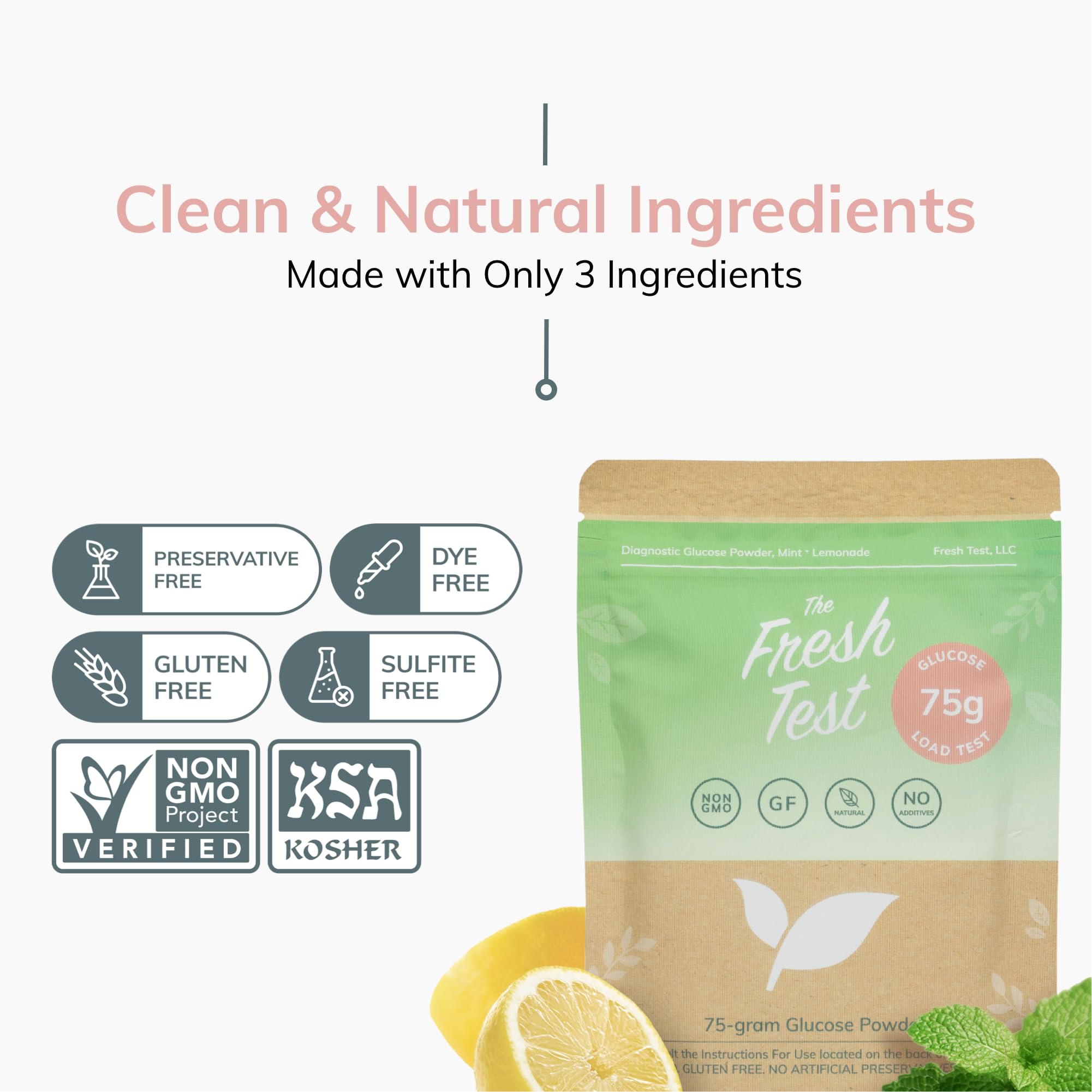 The Fresh Test label noting pregnancy-friendly formula.
