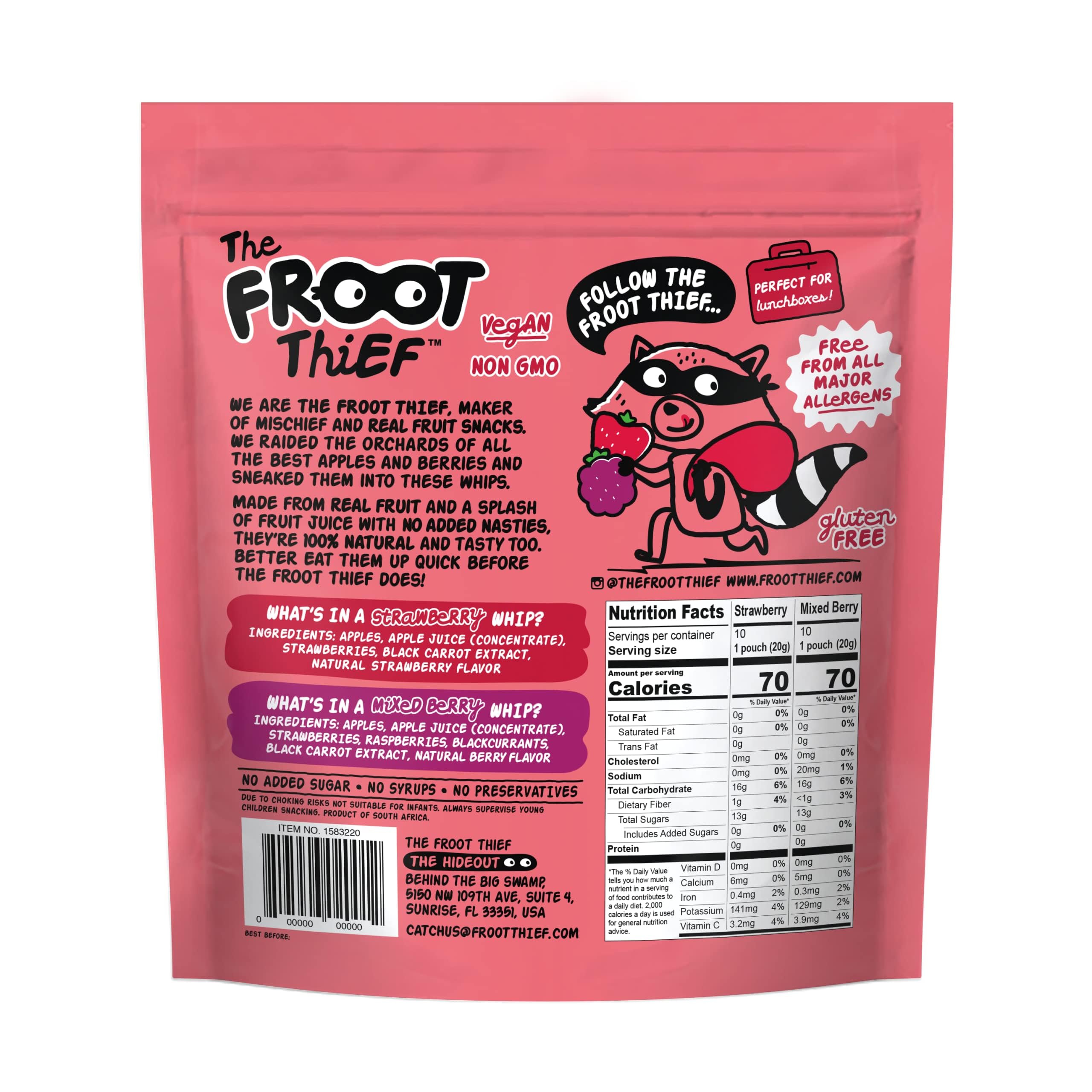 THE FROOT THIEF mixed berry pouches, convenient snack for on-the-go