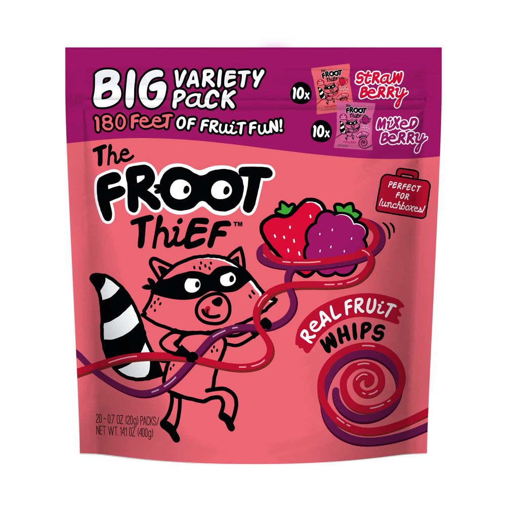 THE FROOT THIEF strawberry pouches for lunchboxes with real fruit flavor
