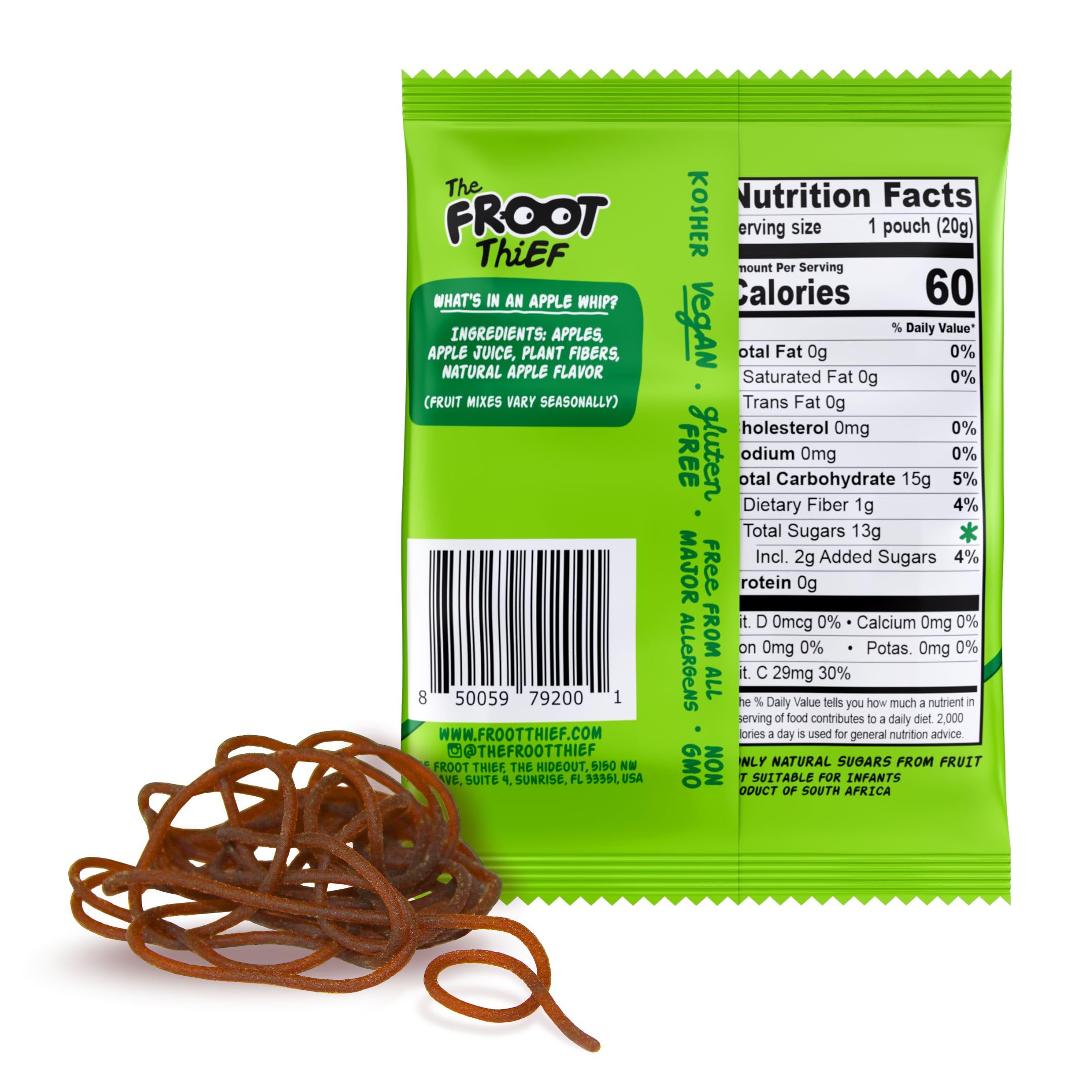 The Froot Thief individually wrapped snacks offer mess-free portability for busy families.