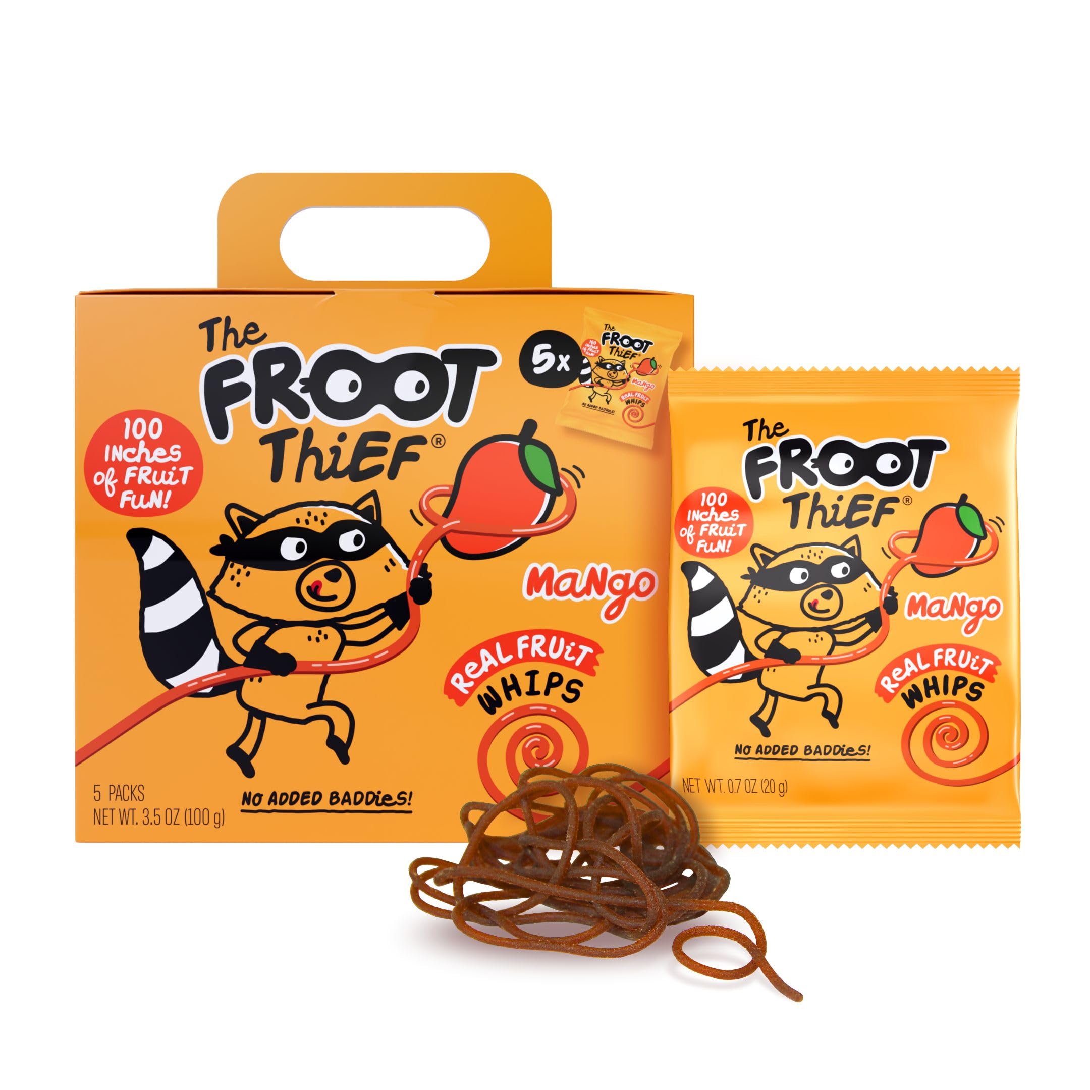 The FROOT Thief Mango real fruit snack whip, perfect for school lunches