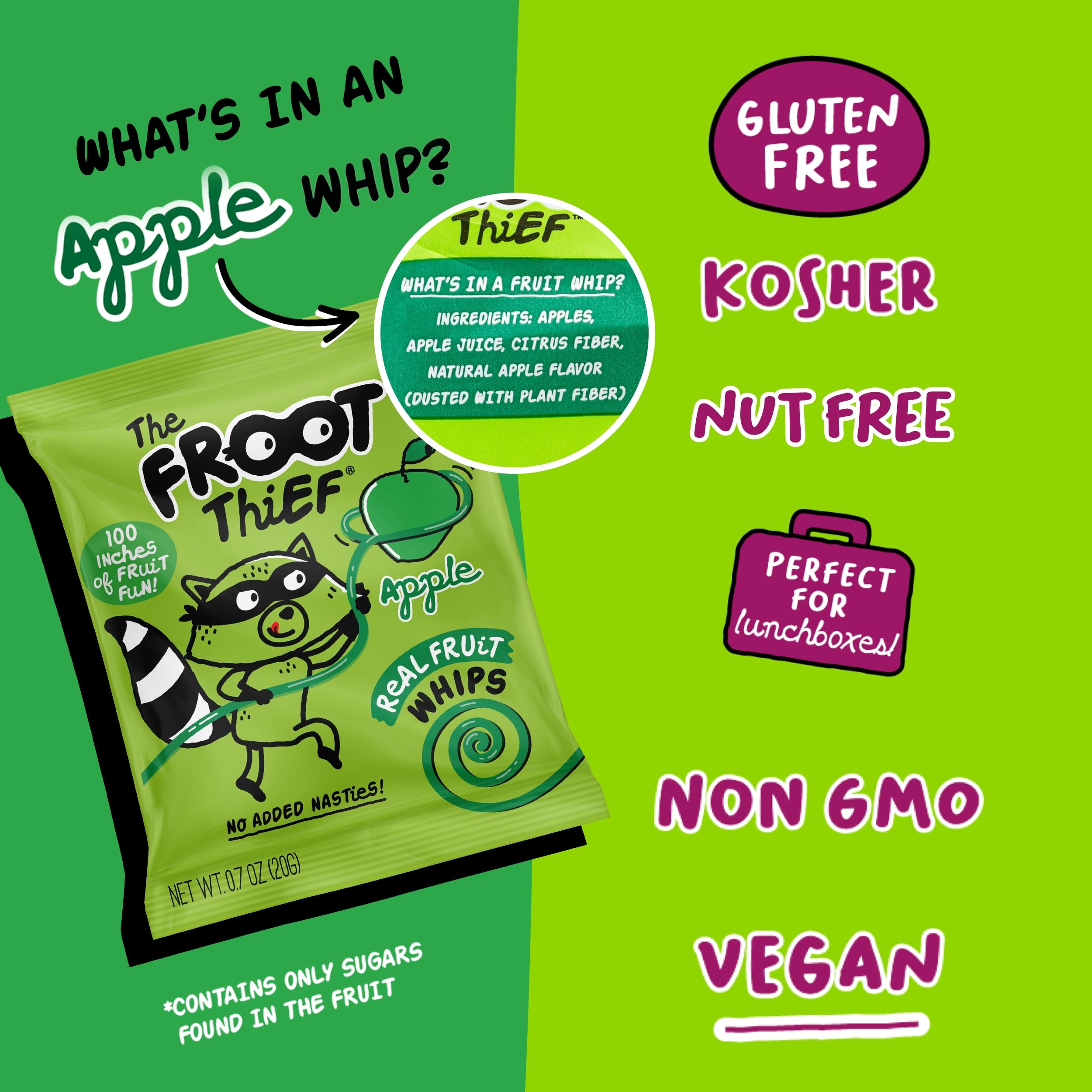 The Froot Thief nut-free facility badge ensures safe snack options for nut-free diets.