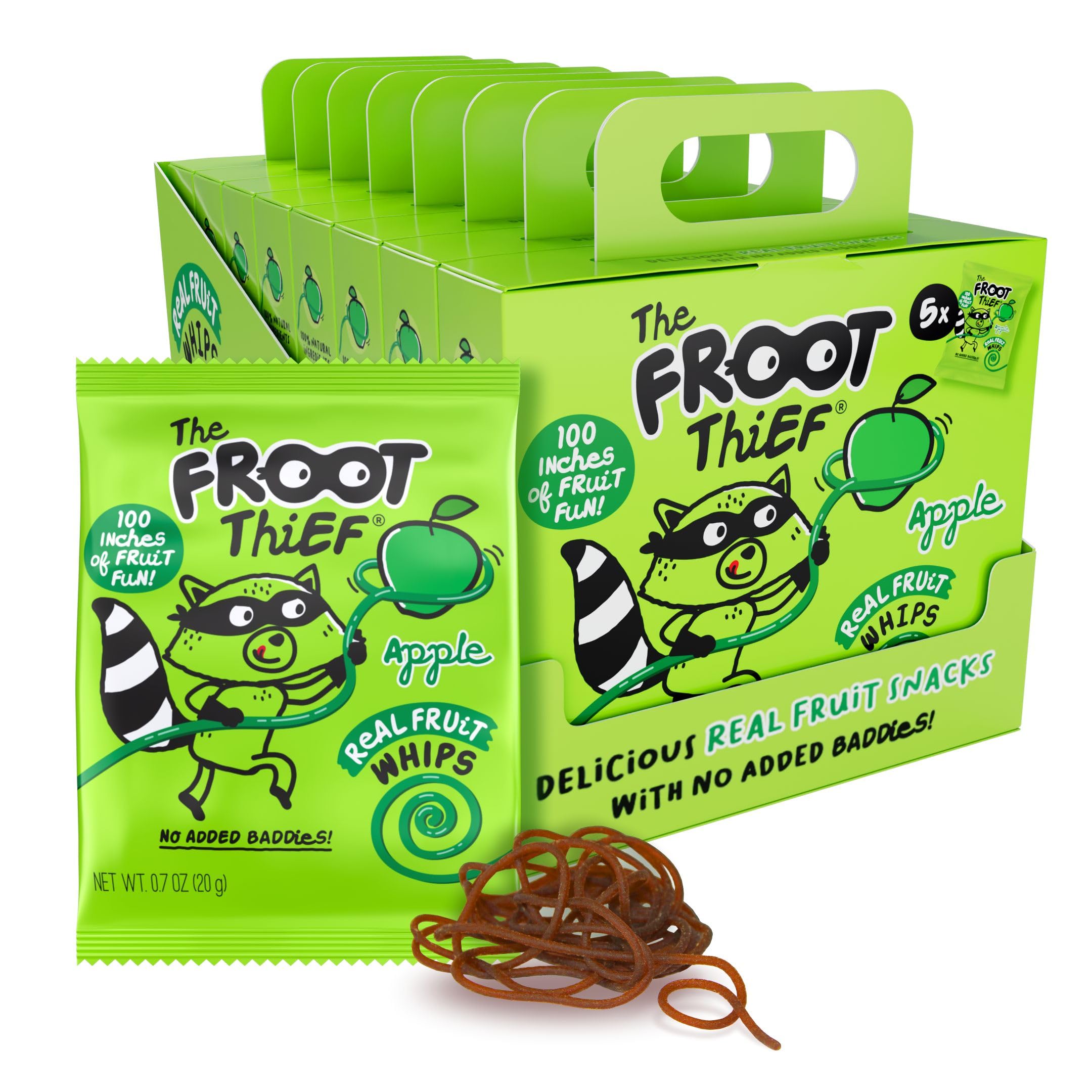 The Froot Thief apple fruit snack whips in a 40-pack, a convenient school lunch option.