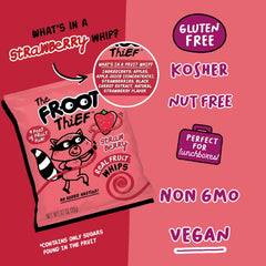 The FROOT Thief strawberry whip close-up shows a fruity treat.